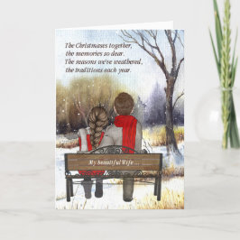 para esposa joven pareja caucásica Navidad