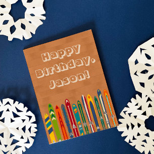 Para Esquiadores Divertida Tarjeta de Cumpleaños P
