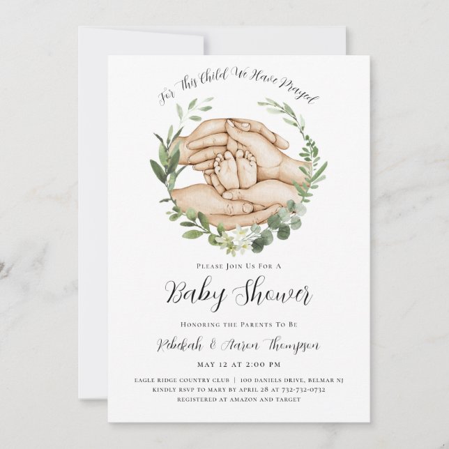 Para Este Niño Hemos Orado Invitación De Baby Show (Anverso)