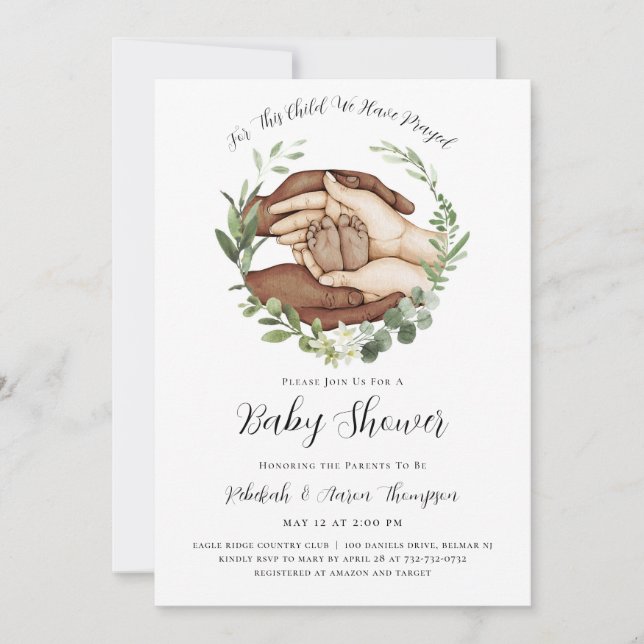 Para Este Niño Hemos Orado Invitación De Baby Show (Anverso)