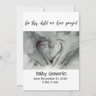 Para este niño hemos rezado el anuncio de nacimien