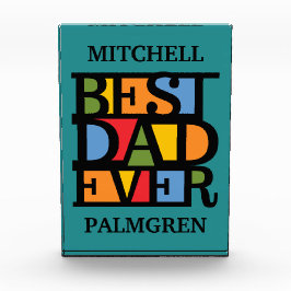 Para Fotos BEST DAD EVER premio de bloque de nombres personal
