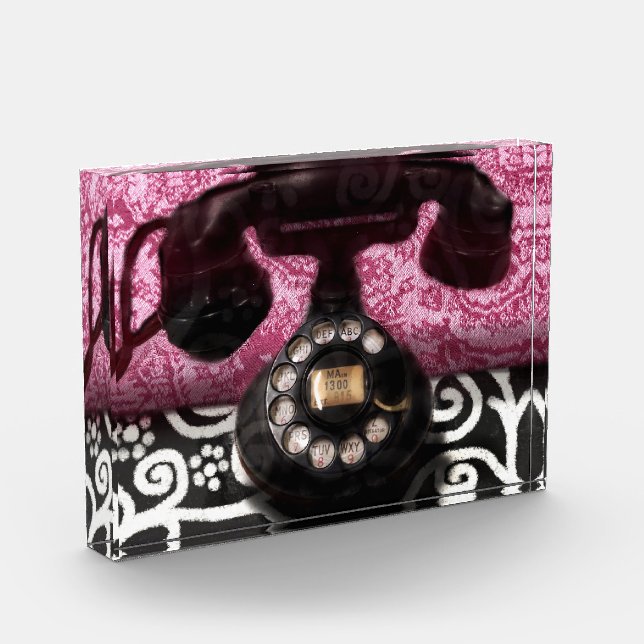 Para Fotos Bloque acrílico Arte de teléfono de época sinusal (Izquierda)