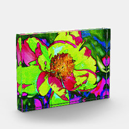 Para Fotos Bloque acrílico de flores