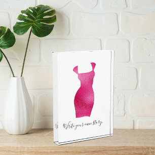 Para Fotos Bloque de acrílico inspirador de silueta femenina 