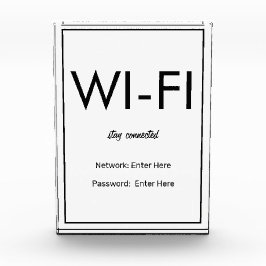 Para Fotos Bloque de invitados WIFI blanco básico moderno