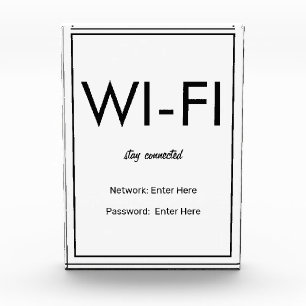 Para Fotos Bloque de invitados WIFI blanco básico moderno