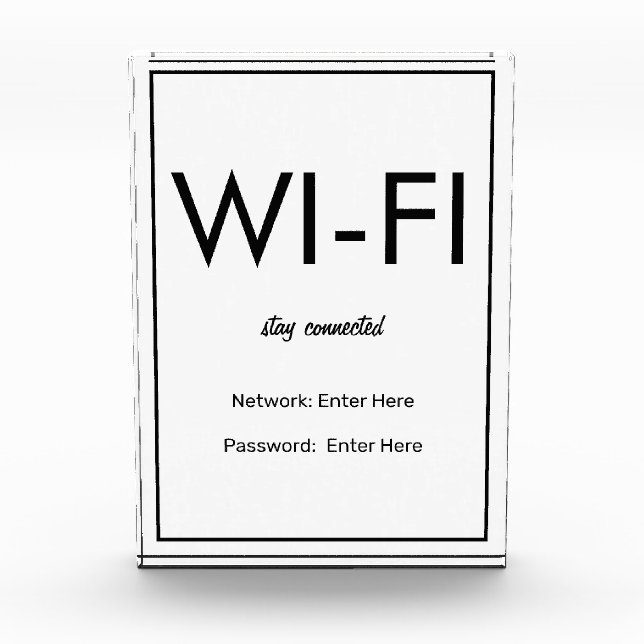 Para Fotos Bloque de invitados WIFI blanco básico moderno (Anverso)