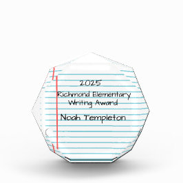 Para Fotos Bloque de premios de escritura personalizada