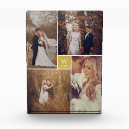 Para Fotos Bloque fotográfico de un monograma de un Boda cuad