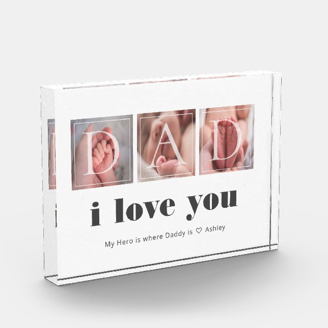 Para Fotos Bloque fotográfico personalizado I Love You Dad (Izquierda)