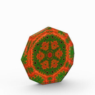 Para Fotos Bloque Octagonal naranja y Kaleidoscopio Verde