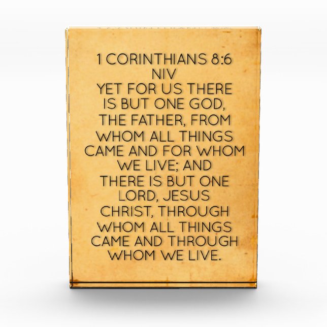 Para Fotos Bloque vertical de la biblia acrílica - 1 Corintio (Anverso)
