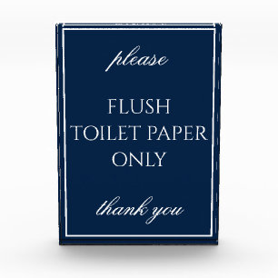 Para Fotos Clásico Simple Oscuro Baño Azul Bloque séptico