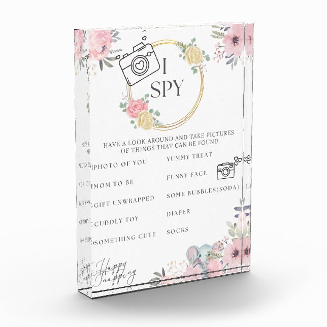 Para Fotos Espio Bloque fotográfico de juegos de Baby Shower (Izquierda)