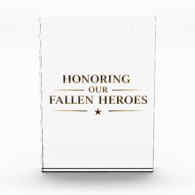 Para Fotos Honoring Our Fallen Heroes / Bloque de Acrílico  (Anverso)
