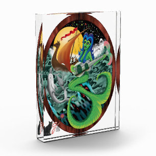 Para Fotos Ilustración de color de sirena en bloque acrílico