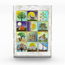 Judaica 12 Tribus de Israel Bloque de Arte Acrílic