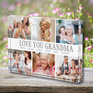 Para Fotos LE ENCANTA GRANDMA Nombre personalizado Bloque fot