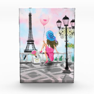 Para Fotos Mujer con globo en París Bloque fotográfico Torre 