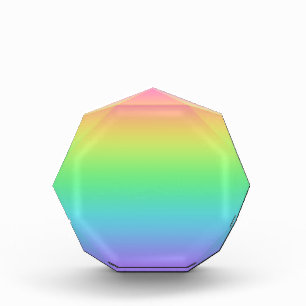 Para Fotos Pequeño bloque acrílico Octagon Rainbow