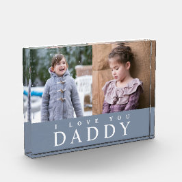 Para Fotos Te Amo Papá Azul Moderno 2 Bloque De Collage de fo