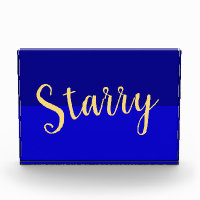 Texto ESTRELLADO en Bloque de Color Azul Real de D