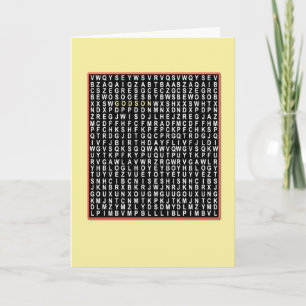 Para godson, tarjeta de cumpleaños de Wordsearch