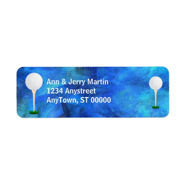 para golfistas etiqueta pelotas de golf en azul (Frente)