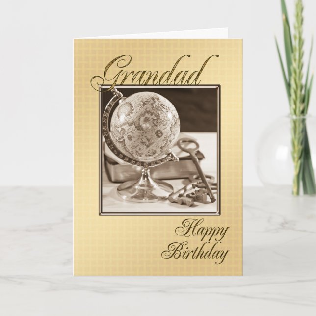 Para Grandad, una tarjeta de cumpleaños tradiciona (Anverso)