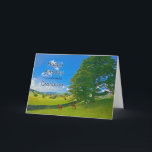Para Grandson, una tarjeta de cumpleaños pastoral<br><div class="desc">Un cuadro tranquilo que muestra los campos de cultivo en el campo. Caballos y ovejas pastan tranquilamente bajo un árbol. el sol brilla desde un cielo azul con nubes blancas onduladas. La imagen es del distrito de los lagos en el Reino Unido. Derechos de autor Norma Cornes</div>