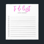 Para hacer el Bloc de notas rosado del guión de pi<br><div class="desc">Lista de tareas sencillas con el guión de nombre y pincel.</div>