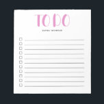 Para hacer lista negrita guión rosado Bloc de nota<br><div class="desc">Lista de tareas sencillas con su nombre y guión en negrita.</div>