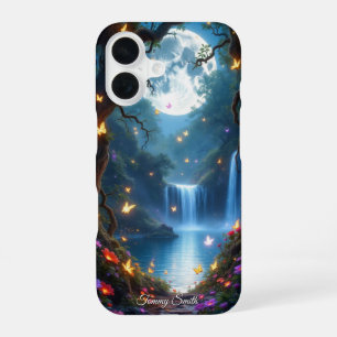 Para iPhone 16 Bosque Mágico a la Luz de la Luna Funda de teléf