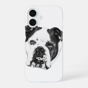 Para iPhone 16 Bulldog Cafe-Mesa Funda