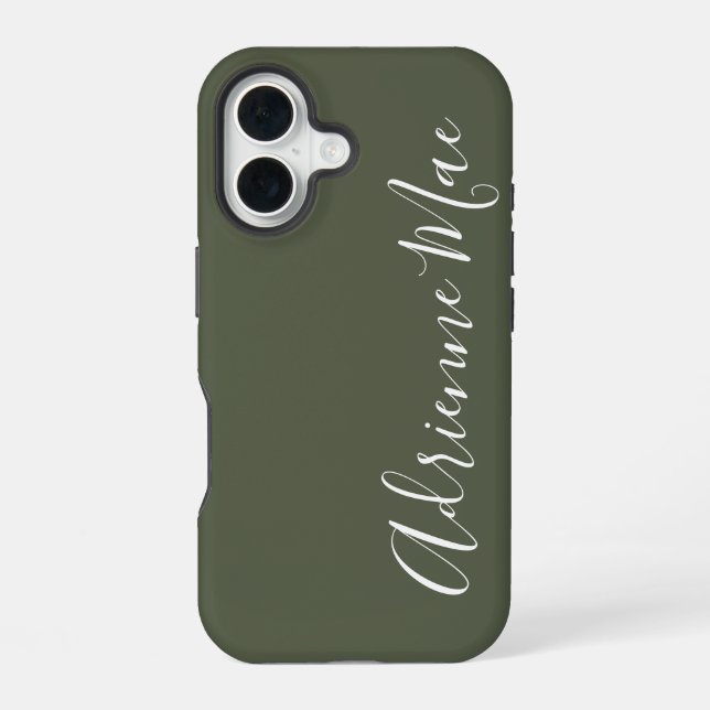 Para iPhone 16 Funda Camo Verde Simplemente Personalizada Case-Ma (Reverso )