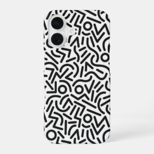 Para iPhone 16 Funda con patrón abstracto estilo graffiti Memphis