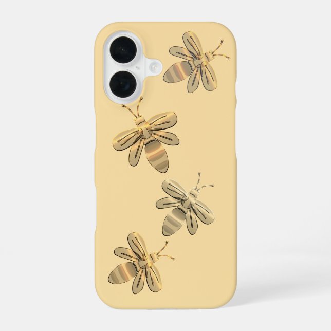 Para iPhone 16 Funda de abejas de oro (Reverso )