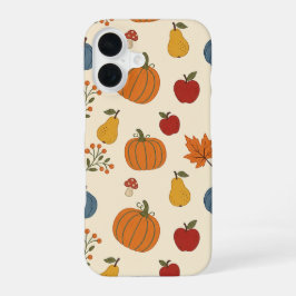 Para iPhone 16 Funda de Calabazas de Cosecha de Otoño Fruta Patró