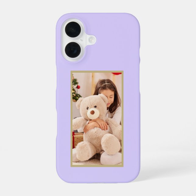 Para iPhone 16 Funda de foto personalizada pastel lavanda Case-Ma (Reverso )