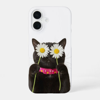 Para iPhone 16 Funda de gato floral soñador