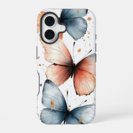 Para iPhone 16 Funda de mariposa artística de color de agua suave