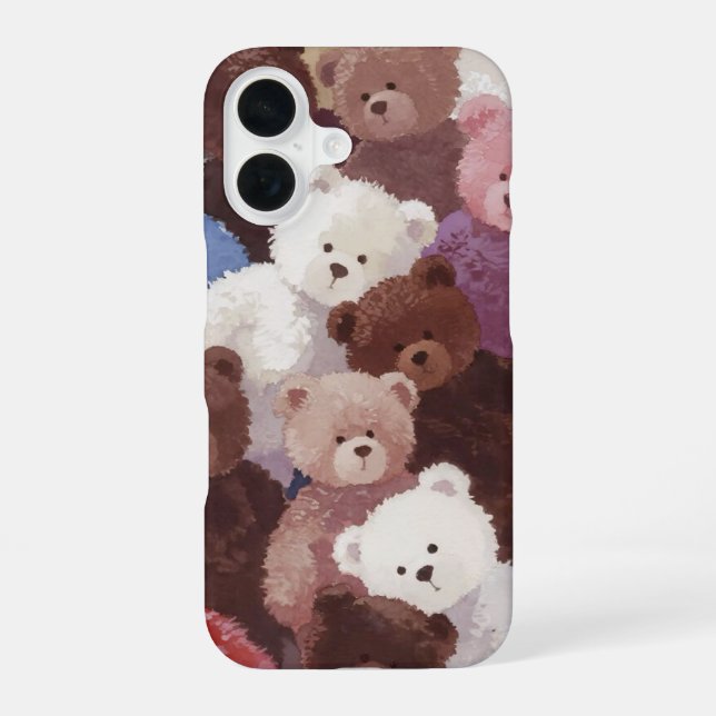 Para iPhone 16 Funda de Ositos Acogedores (Reverso )