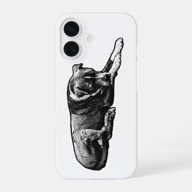 Para iPhone 16 Funda de perro de Dot-Texture (Reverso )
