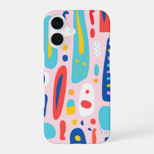 Para iPhone 16 Funda de teléfono colorida retro vintage Slim Shie