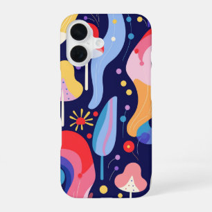 Para iPhone 16 Funda de teléfono colorida vintage pop delgada pro