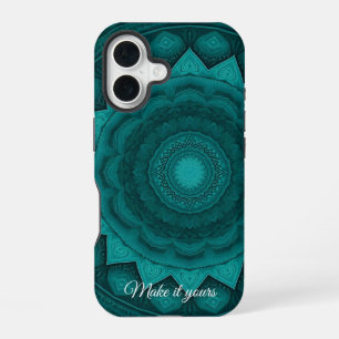 Para iPhone 16 Funda de teléfono con arte de mandala intrincado –