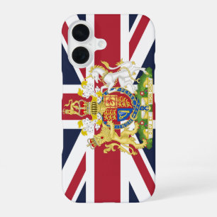 Para iPhone 16 Funda de teléfono con bandera del Reino Unido