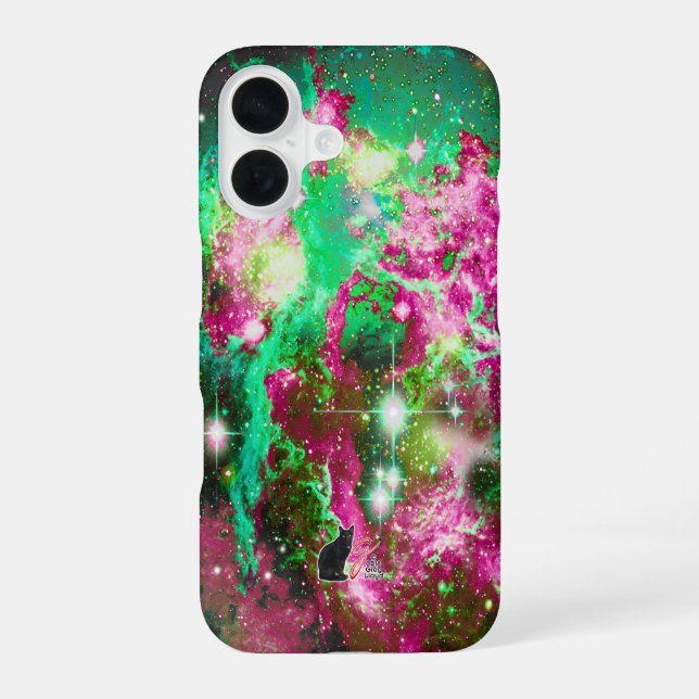 Para iPhone 16 Funda de teléfono con campo de estrellas luminosas (Reverso )