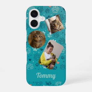 Para iPhone 16 Funda de teléfono con collage de tres fotos person